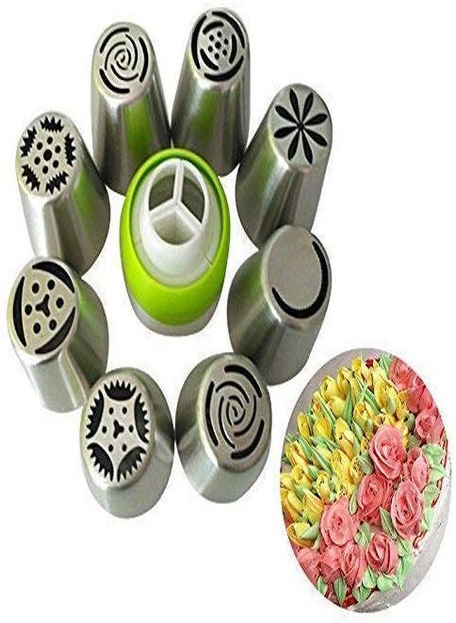 Bellveen Stainless Steel Icing Nozzles with 1 Coupler for Decorating Cupcake Pastries Desserts Tarts Pie (Set of 9) (Assorted Design) - Image 4