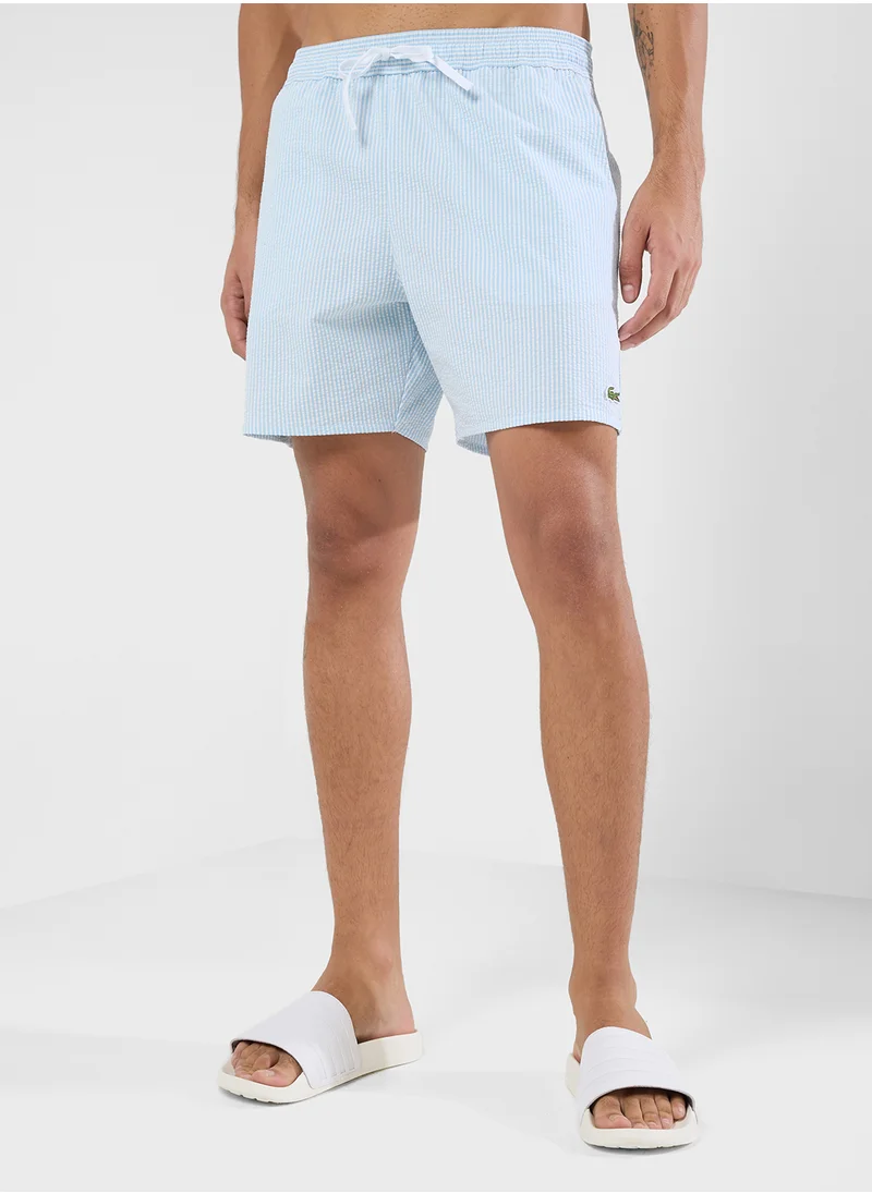 LACOSTE Pattern Printed Swim Shorts