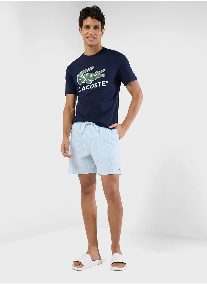 LACOSTE Pattern Printed Swim Shorts
