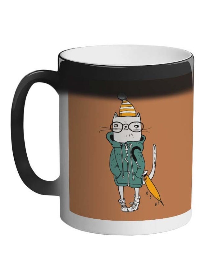 RYN Cartoon Printed Colour Changing Coffee Mug Black 11ounce