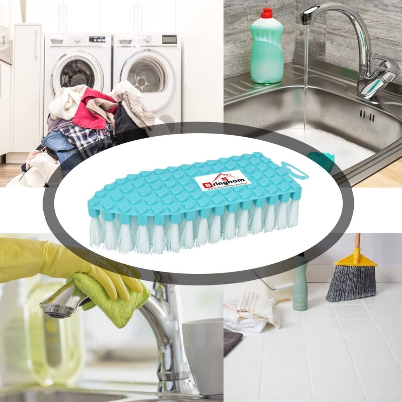 Bringhom Bringhom Flexible BrushCloth Cleaning Brush Soft Nylon Bristles for Multipurpose Cleaning in Home Bathroom Kitchen Sink Floor Tiles etc 1Pc Aqua Green  - Image 5