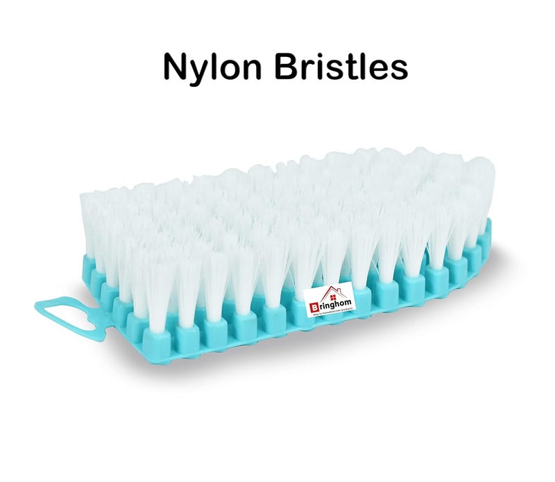 Bringhom Bringhom Flexible BrushCloth Cleaning Brush Soft Nylon Bristles for Multipurpose Cleaning in Home Bathroom Kitchen Sink Floor Tiles etc 1Pc Aqua Green  - Image 2