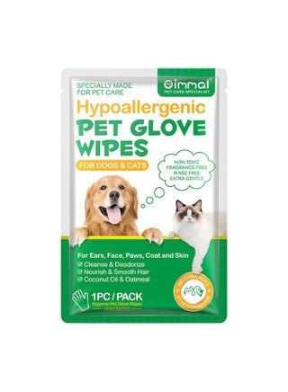Oimmal Pet Glove Wipes, Disposable Cleaning Gloves Wipes for Dog and Cat, Grooming Gloves for Pet No Rinse Wipes Gloves 1PCS - pzsku/ZB486CC185F75B0B8718FZ/45/_/1728338820/40566b60-d2f2-4a56-818e-f6e403167cd5