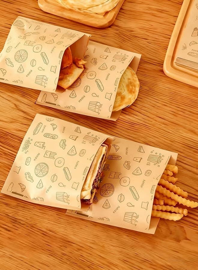 واي جيه 25 حزمة زيت مقاومة الساندويتش برجر ورق المطبخ تجفيف الطعام - Image 1