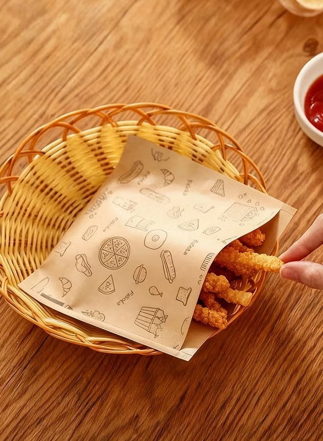 واي جيه 25 حزمة زيت مقاومة الساندويتش برجر ورق المطبخ تجفيف الطعام - Image 3