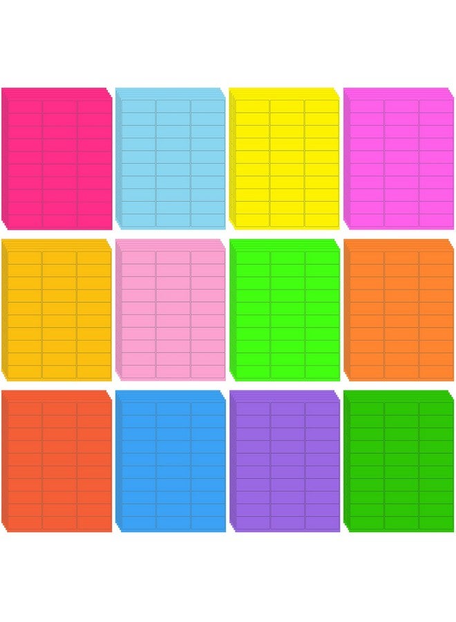 Geyee 1800 Pcs Fluorescent Address Labels Colored Address Labels 1'' x 2-5/8'' Neon Color Printable Stickers for Printer Return Mailing Shipping Message(Multicolor) - Image 1