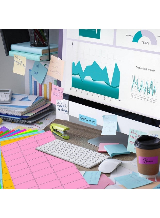 Geyee 1800 Pcs Fluorescent Address Labels Colored Address Labels 1'' x 2-5/8'' Neon Color Printable Stickers for Printer Return Mailing Shipping Message(Multicolor) - Image 4