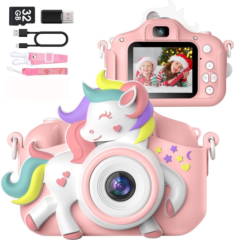 Gofunly Kids Camera for 3-8 Years Old Toddlers Childrens Boys Girls Selfie Camera 20 MP HD 1080P IPS Screen Dual Digital Toy Camera for Kids Christmas Birthday Gifts with 32Gb Card - Image 1