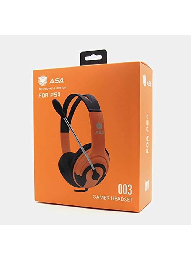 أيه أس أيه سماعة رأس سلكية للألعاب 003 مع ميكروفون باللون البرتقالي