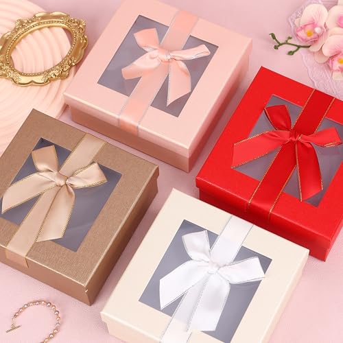 HOME ELEMENTS 3 Pcs Set of Luxury Gift Box Set With Window, Bridesmaid Box, Decorative Gift Packing Boxes For Presents Diwali Christmas Wedding Birthdays Special Occasions (Red),Cardboard, Paper - Image 4