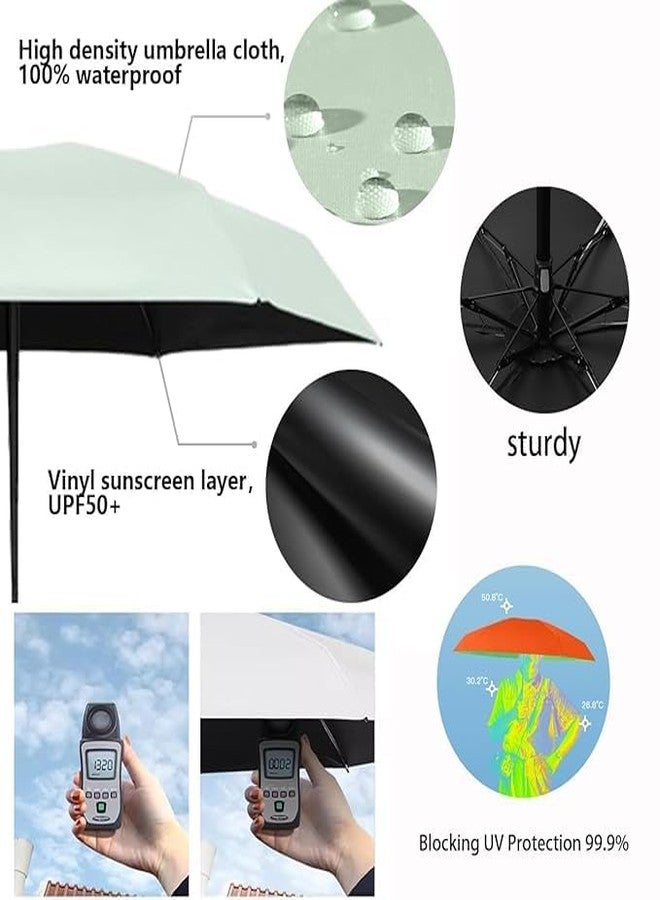 LOCKET Mini Sun Travel Compact Folding Purse Umbrella with Ring Handle Coating Layer Fabric Lightweight Small Portable for Rain and Sun UPF 50 UV Protection 99.9 Percent for Men Women Kids - Image 4