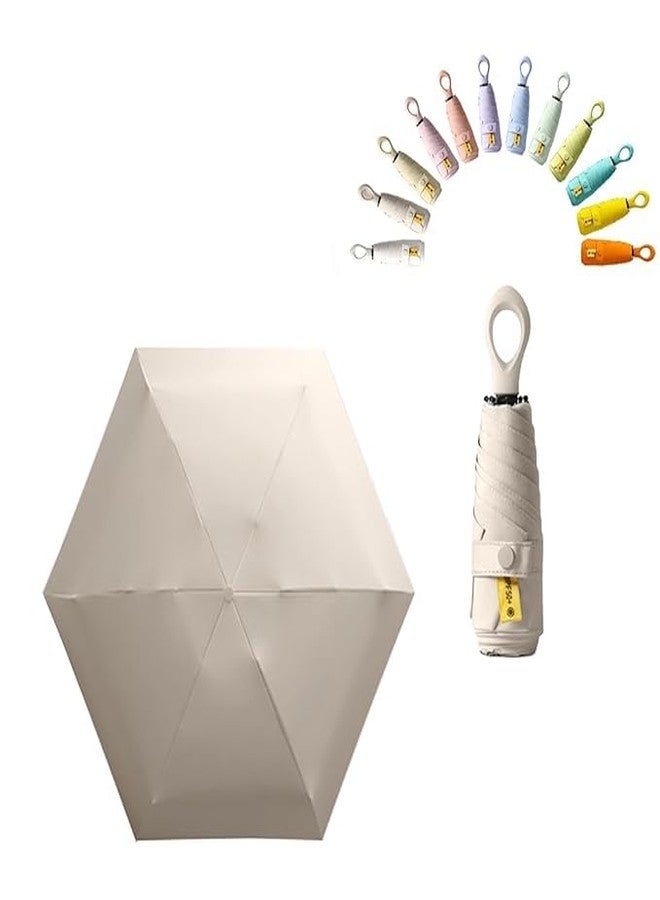 LOCKET Mini Sun Travel Compact Folding Purse Umbrella with Ring Handle Coating Layer Fabric Lightweight Small Portable for Rain and Sun UPF 50 UV Protection 99.9 Percent for Men Women Kids - Image 1