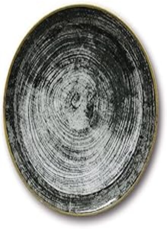 Saturnia Saturnia Porcelain Charger/Show plate 31 cm - Black Round - Siviglia 