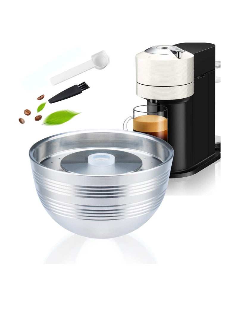 كابتن تيك Reusable Coffee Pods Holder for Vertuo Next, Stainless Steel Refillable Filters, Only Compatible with Nespresso VERTUO NEXT 8OZ - 3.0 Generation - Image 1