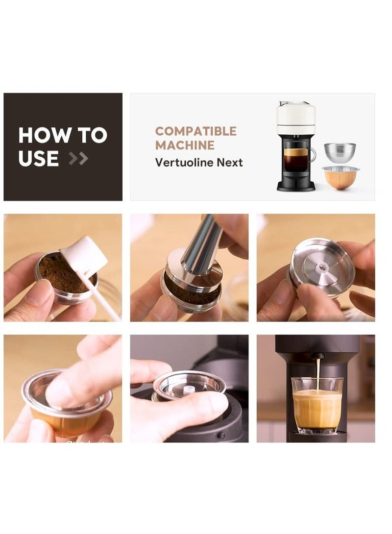 كابتن تيك Reusable Coffee Pods Holder for Vertuo Next, Stainless Steel Refillable Filters, Only Compatible with Nespresso VERTUO NEXT 8OZ - 3.0 Generation - Image 4