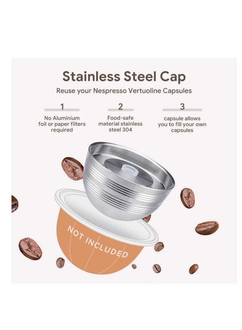 كابتن تيك Reusable Coffee Pods Holder for Vertuo Next, Stainless Steel Refillable Filters, Only Compatible with Nespresso VERTUO NEXT 8OZ - 3.0 Generation - Image 5