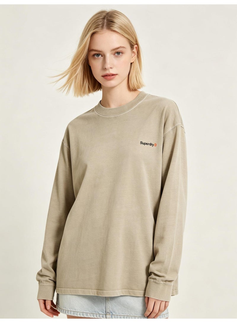 سوبر دراي Superdry Men's and women's loose cotton washed long sleeve T-shirts - Image 3