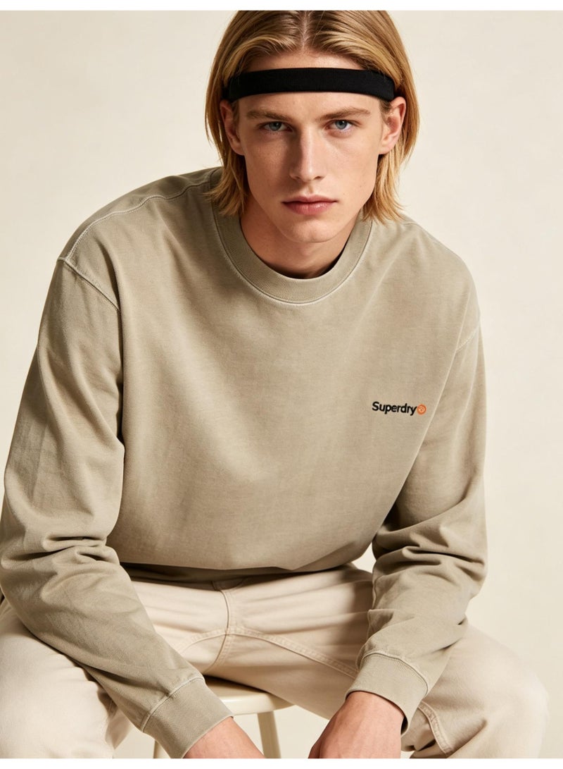 سوبر دراي Superdry Men's and women's loose cotton washed long sleeve T-shirts - Image 4
