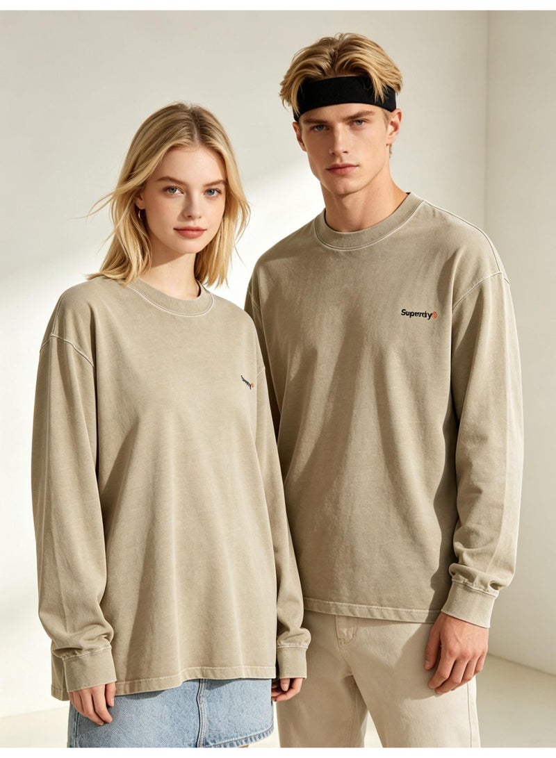 سوبر دراي Superdry Men's and women's loose cotton washed long sleeve T-shirts - Image 5
