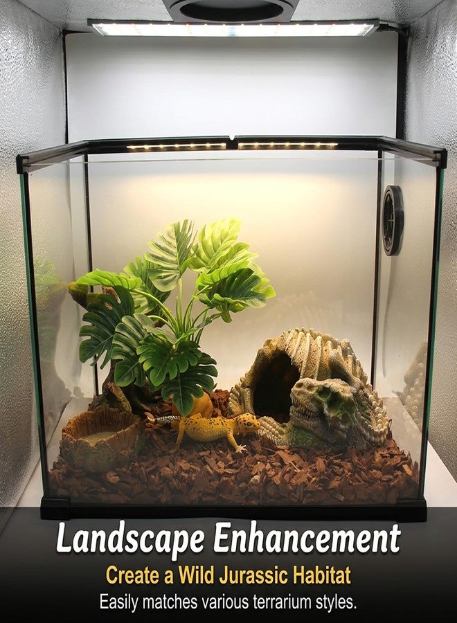 relaqcc Reptile Hide Skull Animal Skeletons Decorations, Aquarium Hideaway Cave Fish Tank Decorations for Amphibians, Betta Fish, Shrimp, Lizards, Leopard Gecko - Image 4