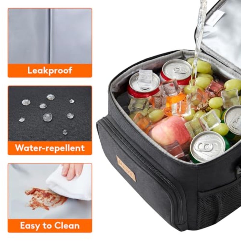 Reusable Insulated Lunch Bag, Portable Cooler Freezable Soft Lunchbox Leakproof with Adjustable Shoulder Strap for Men Women Adult for Work Picnic or Travel, 24 Can - Image 4