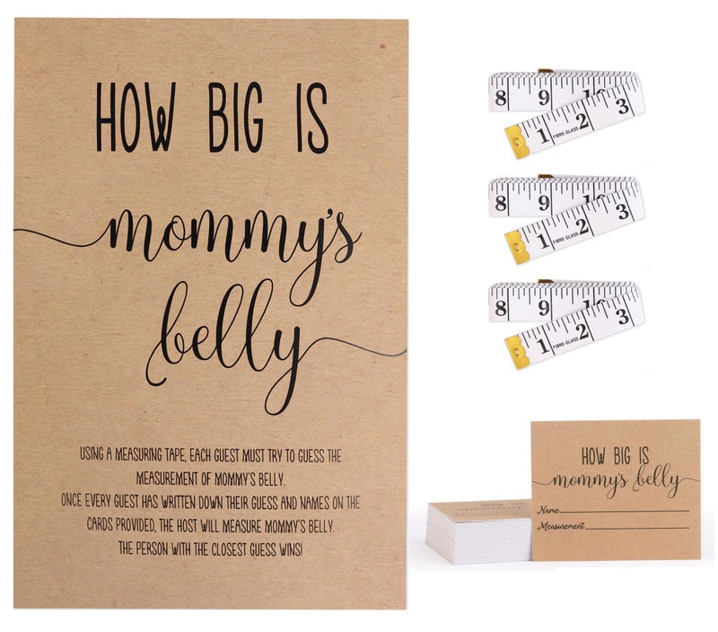 All-Ewired-Up All Ewired Up How Big is Mommys Belly Kraft 54 Pieces Fun Easy Baby Shower Game Gender Neutral Unisex - Image 2