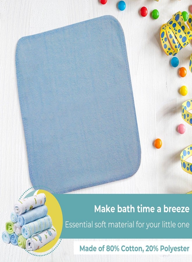 Spasilk Washcloth Wipes Set for Newborn Boys and Girls, Soft Terry Washcloth Set, Pack of 20, Blue Elephant - Image 5