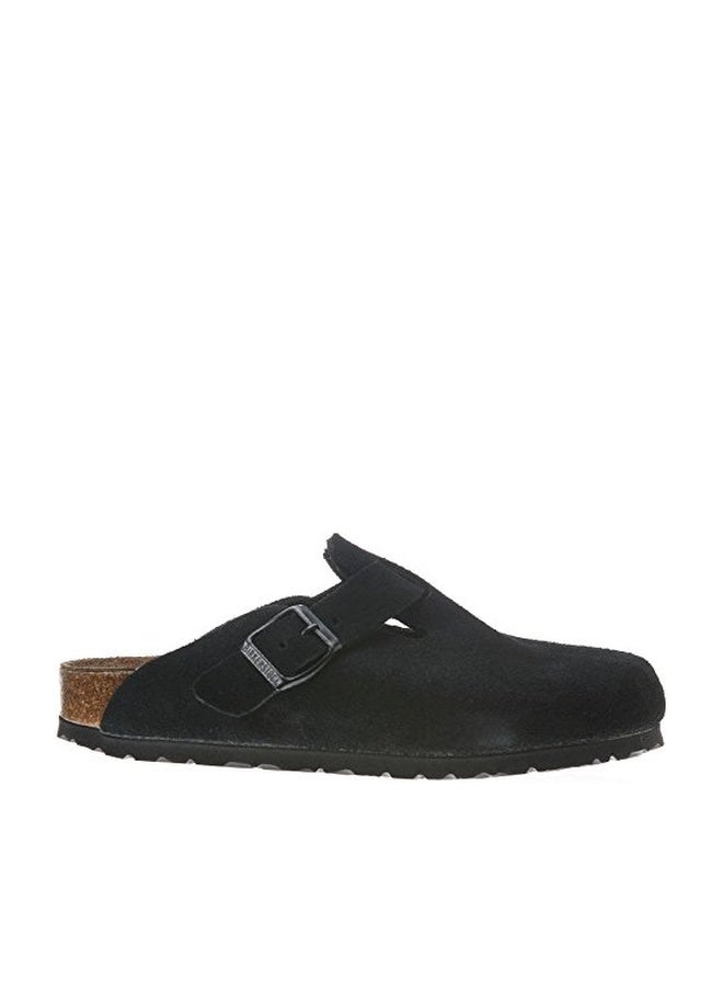Birkenstock Unisex Boston Soft Footbed, Black Suede, 41 M EU - Image 1