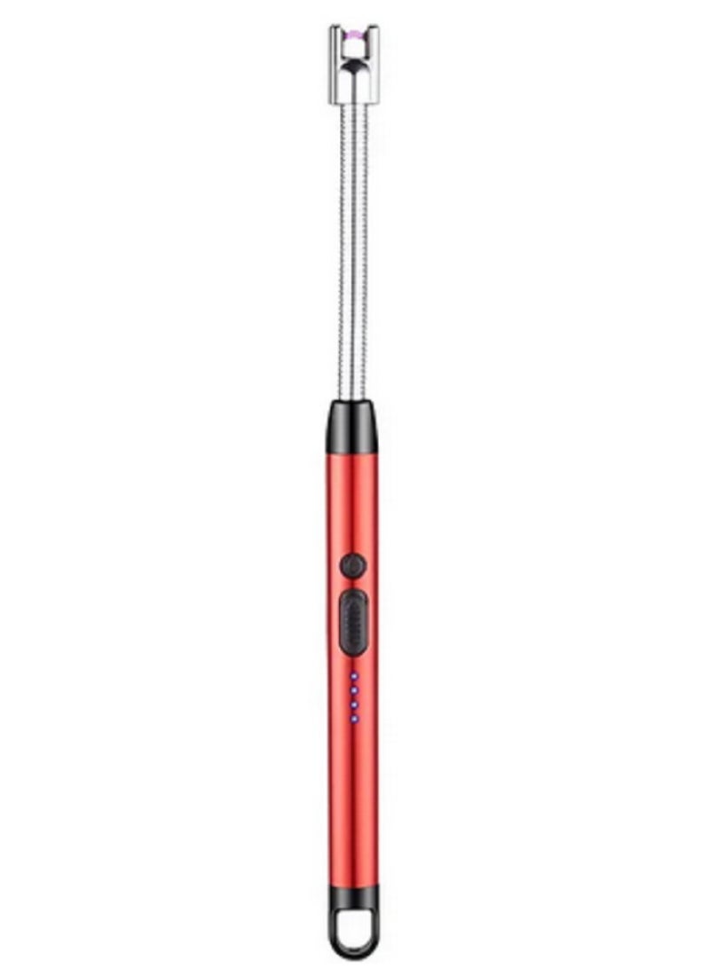 USB Rechargeable Windproof Long Arc Electric Lighter Windproof Flameless Candle Lighter Plasma Lighter New Year's Eve Gift for Kitchen Candle Gas Stove Fireworks, (red)  - Image 5