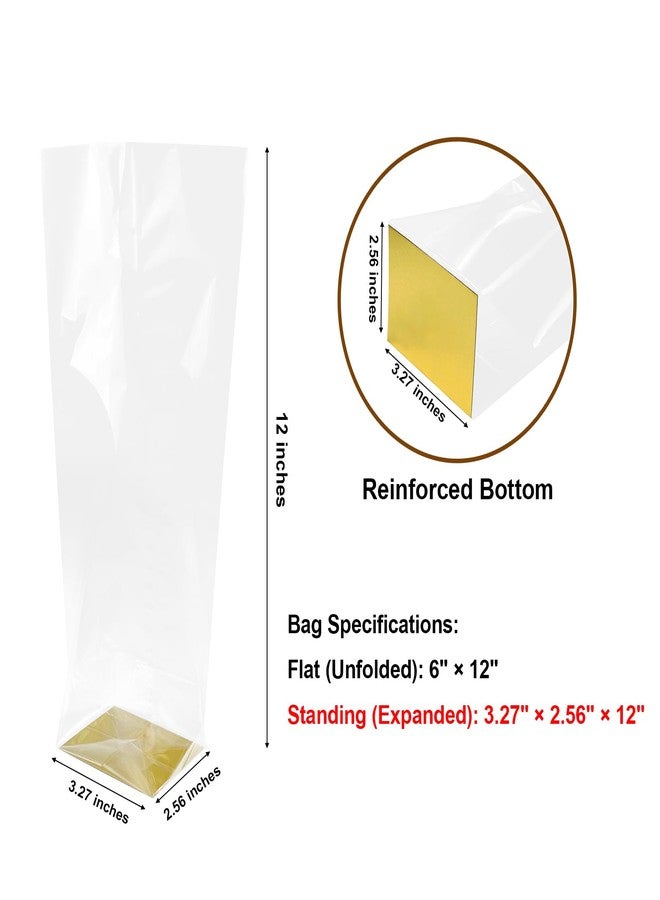 EKAPACKAGING 25 Pcs 3.2x2.5x12 Inch Flat Bottom Cellophane Bags with Card Base, Clear Treat Bags with Ties, Goodie Bags for Party Favors - Image 4