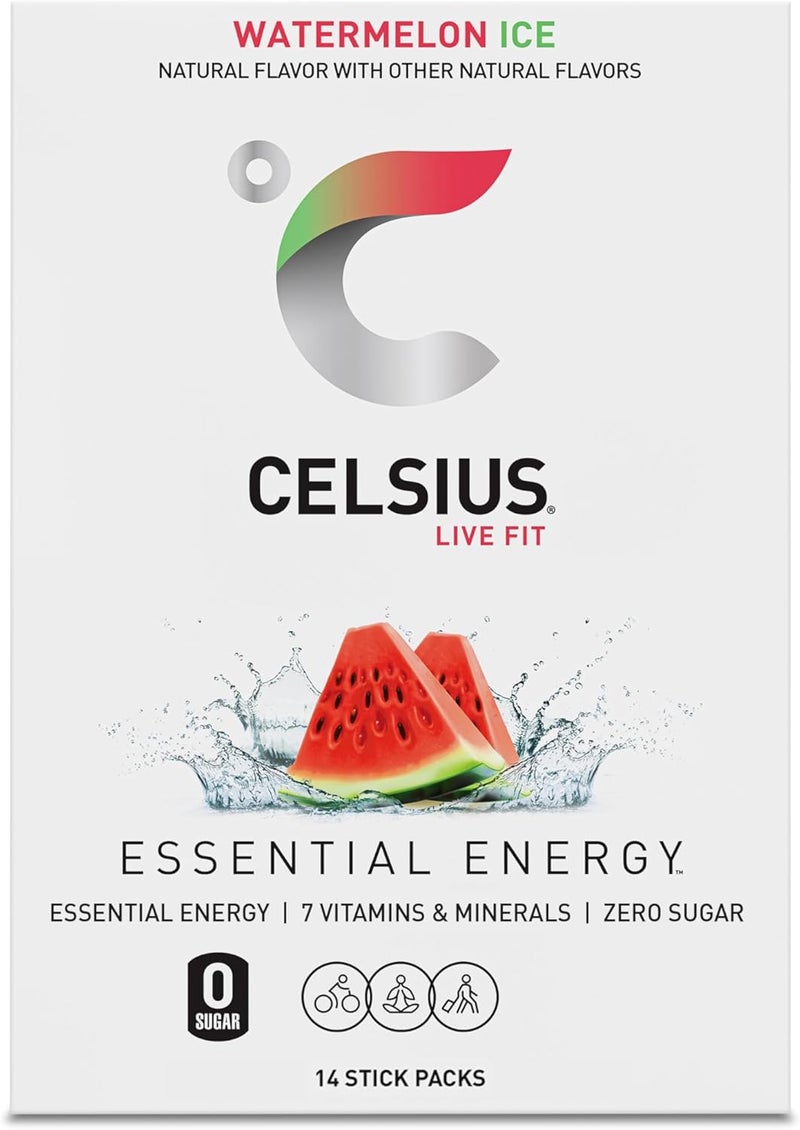 CELSIUS® On-the-Go Powder Sticks Watermelon Ice - Essential Energy Drink Mix (14 Sticks) - Image 5