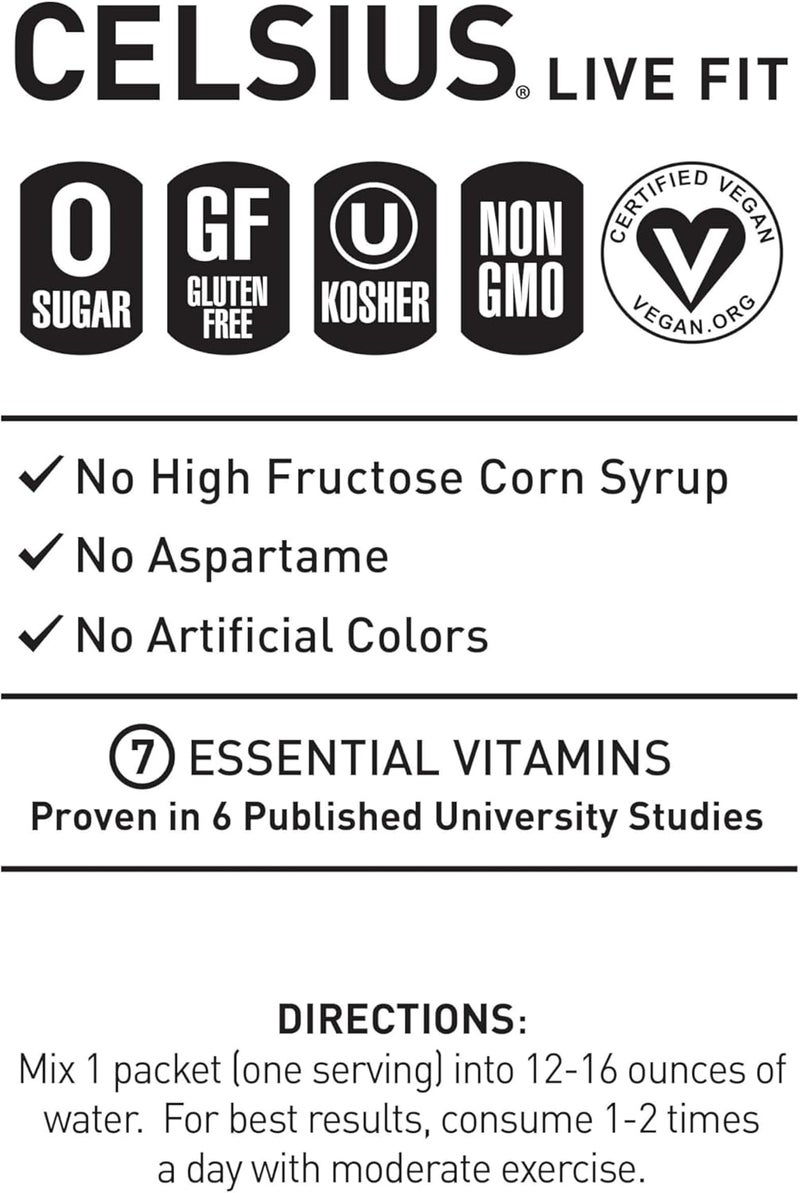 CELSIUS® On-the-Go Powder Sticks Watermelon Ice - Essential Energy Drink Mix (14 Sticks) - Image 4