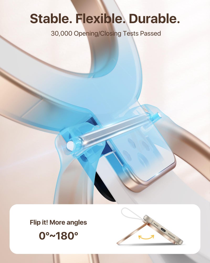 andobil [2025 Unrivaled Stability] Magnetic Phone Grip Holder for MagSafe Ring Stand Holder Kickstand Compatible with MagSafe Accessories for iPhone 17 Air 16 Pro Max Plus 15/14/13/12&Android,Rosegold - Image 3