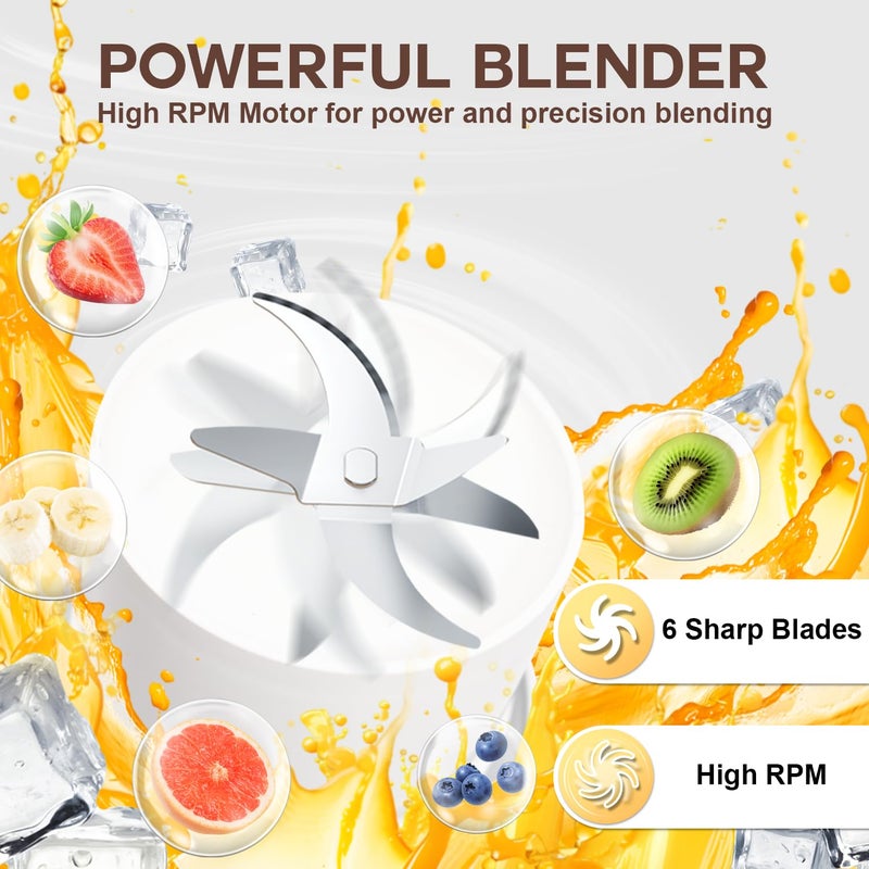 MOJOCO Portable Smoothie Blender â€“ 30oz Personal Blender with Insulated Cup for Smoothies & Shakes â€“ Rechargeable/Cordless, Leakproof, Food-Grade Small Juice Maker for Home, Office, Gym, Travel, RV - Image 3