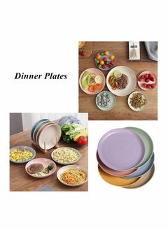 Generic Lightweight Wheat Straw Plates Unbreakable Dinner Dishes Plates Set Non-Toxin Dishwasher & Microwave Safe BPA Free and Healthy for Kids Children Toddler & Adult (Small 6 Pack 5.9')  - Image 2