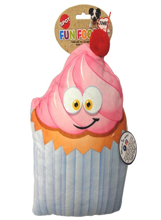 spot Fun Food Jumbo Size Plush Dog Toy Cupcake 11"