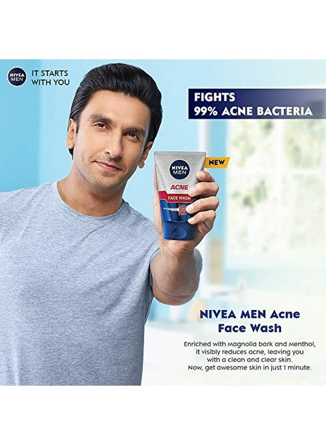 Nivea Men Acne Face Wash For Oily & Acne Prone Skin Fights Oil & Dirt With Magnolia Bark Power 50 G  - Image 3
