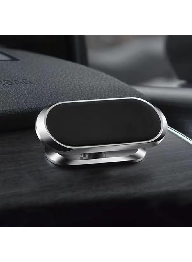 إي سي في في حامل هاتف مغناطيسي للسيارة، حامل هاتف معدني مغناطيسي قوي للسيارة، حامل لوحة القيادة العالمي قابل للتعديل 360 درجة يناسب آيفون وسامسونج وجميع الهواتف الذكية مع لاصق فضي - Image 1