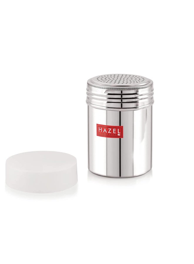 HAZEL Stainless Steel Masala Powder Shaker | Dredger Without Handle with Plastic Lid, Silver (2 Pieces) - Image 3