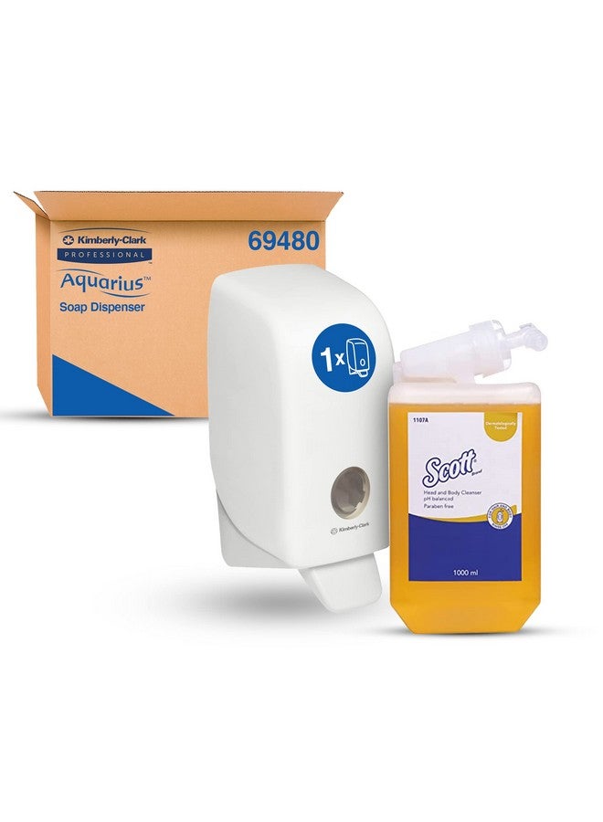 Kimberly-Clark ProfessionalÂ® AquariusÂ® Handwash/Foam Soap/Sanitiser Dispenser Combo with ScottÂ® Shower Gel Refill (1L) (69480C) - Image 1