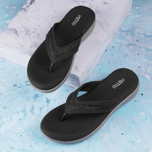Metro Women’s Black Comfortable Everyday Slippers UK/5 EU/38 (44-172) - Image 2