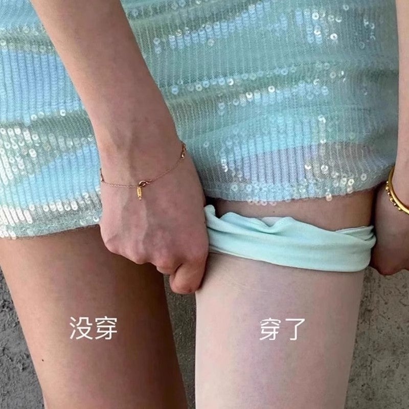 Mint Mambo Women'S Thin Anti-Snag Green Skin Beautifying Sunscreen 0D Whitening Pantyhose For Summer Slimming - Image 2