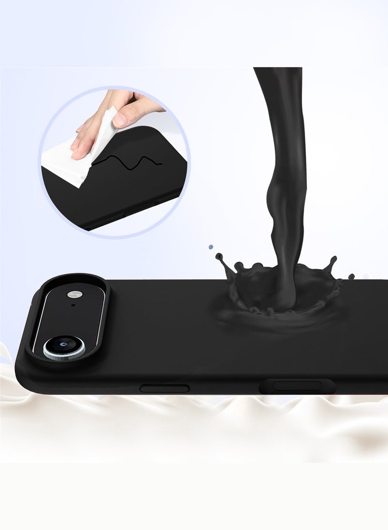 CATANES Silicone Protective Phone Case for iPhone 17 Air , Soft Anti-Scratch Microfiber Lining Ultra Slim Drop Protection Phone Cover - Black - Image 3