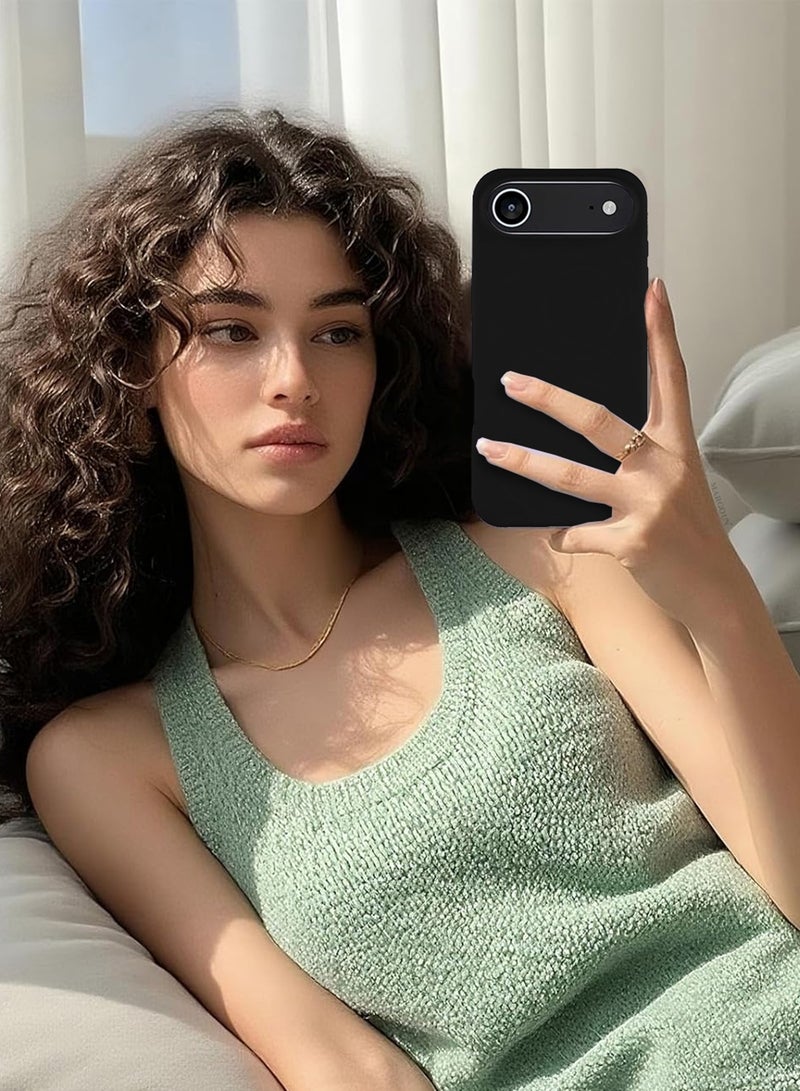 CATANES Silicone Protective Phone Case for iPhone 17 Air , Soft Anti-Scratch Microfiber Lining Ultra Slim Drop Protection Phone Cover - Black - Image 5