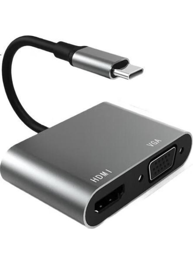 ECOLA Apple Macbook Converter, Type-C Two-In, 13-Inch Laptop Projection Docking Station, Hdmi+Vga Dual Ports, Compatible, 4K Hd, Cb-A02 Gr - Image 3