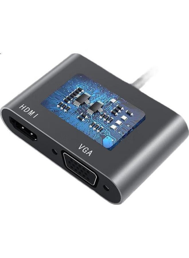 ECOLA Apple Macbook Converter, Type-C Two-In, 13-Inch Laptop Projection Docking Station, Hdmi+Vga Dual Ports, Compatible, 4K Hd, Cb-A02 Gr - Image 1