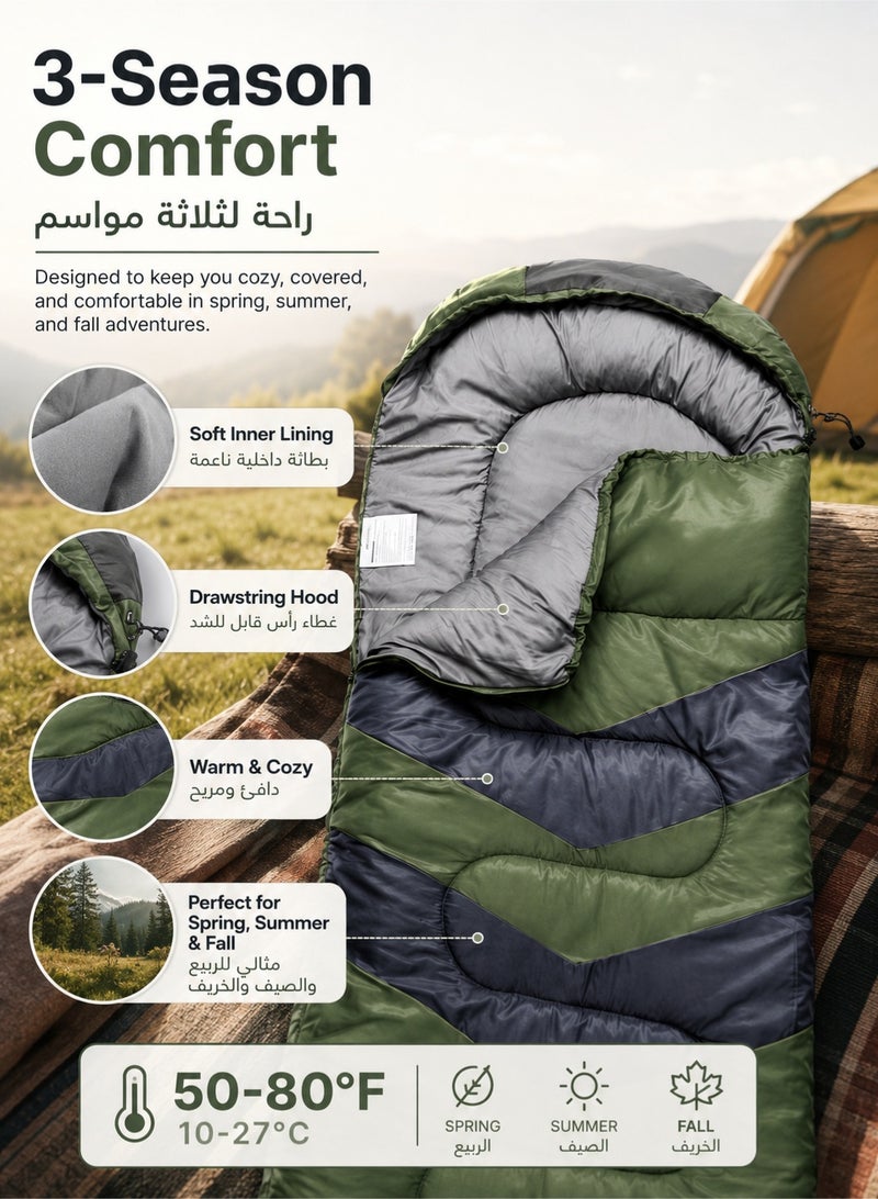 MalloMe Sleeping Bags for Adults Cold Weather & Warm - Backpacking Camping Sleeping Bag for Kids 10-12, Girls, Boys - Lightweight Compact Camping Essentials Gear Accessories Hiking Sleep Must Haves - Image 4