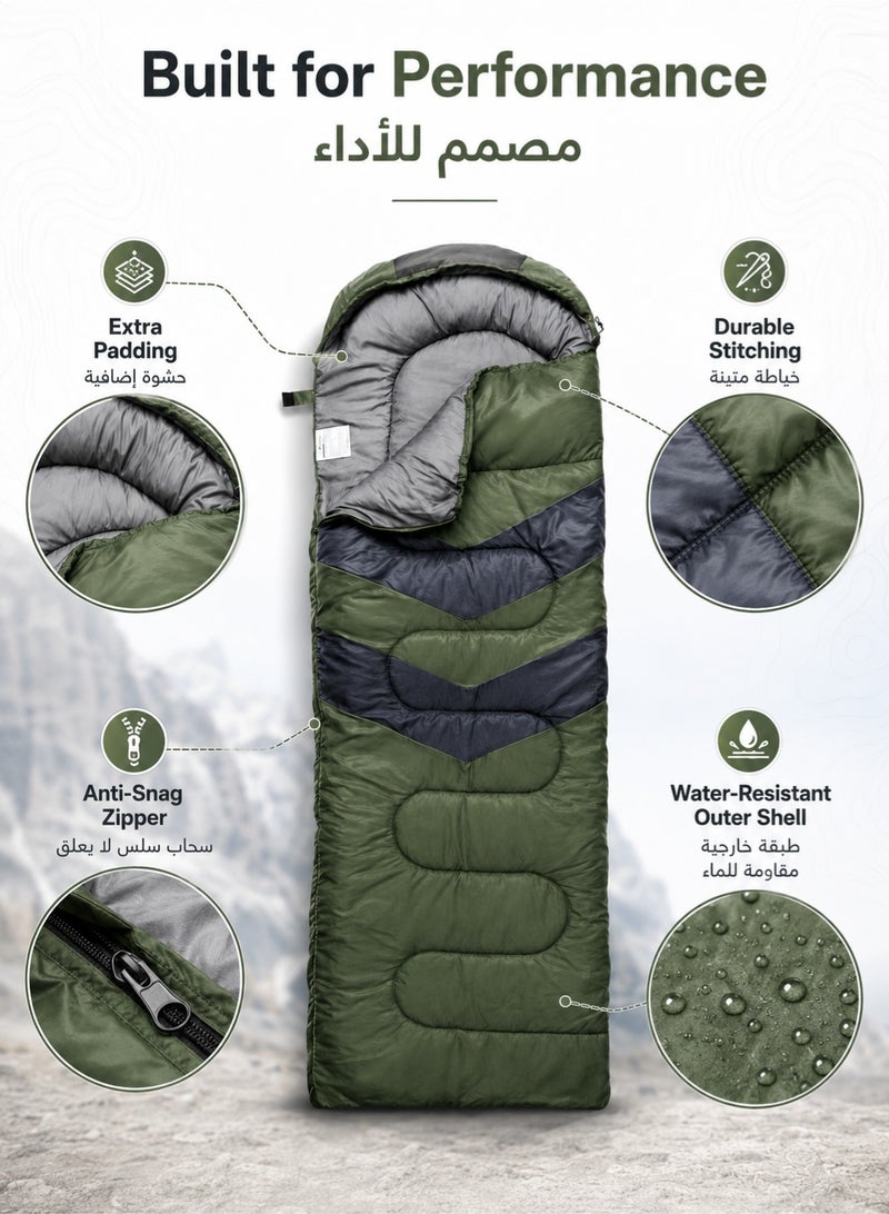 MalloMe Sleeping Bags for Adults Cold Weather & Warm - Backpacking Camping Sleeping Bag for Kids 10-12, Girls, Boys - Lightweight Compact Camping Essentials Gear Accessories Hiking Sleep Must Haves - Image 5