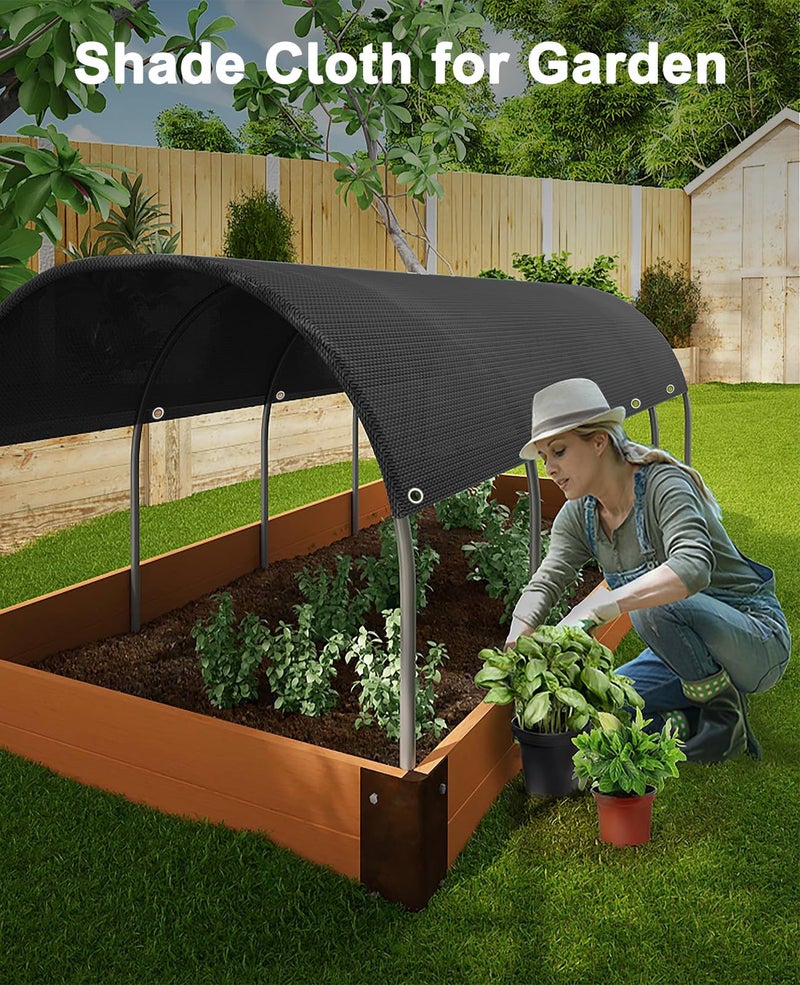 HOLAA 90% Shade Cloth,3x6ft Tear Resistant Sun Shade Net with Reinforced Grommet,Durable Garden Shade Tarp Cover for Greenhouse,Plant Cover, Chicken Coop,Patio and Pergola,Black - Image 3