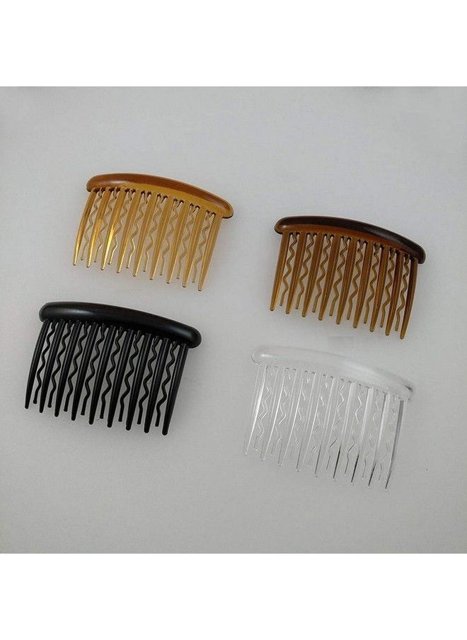 lasenersm 8 Pieces Plastic Hair Side Combs 17 Teeth Hair Clip Comb Straight & Wave Teeth Hair Combs Tortoise Side Comb Hair Accessories Bridal Wedding Veil Comb For Women Girls Different 4 Colors  - Image 5